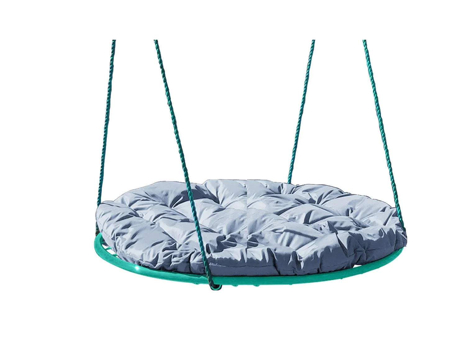 Качели ГНЕЗДО с подушкой 0,8 м, без оплётки зеленое серая подушка