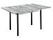 Симпл стол обеденный раскладной с ящиком / бетон темный/черный
