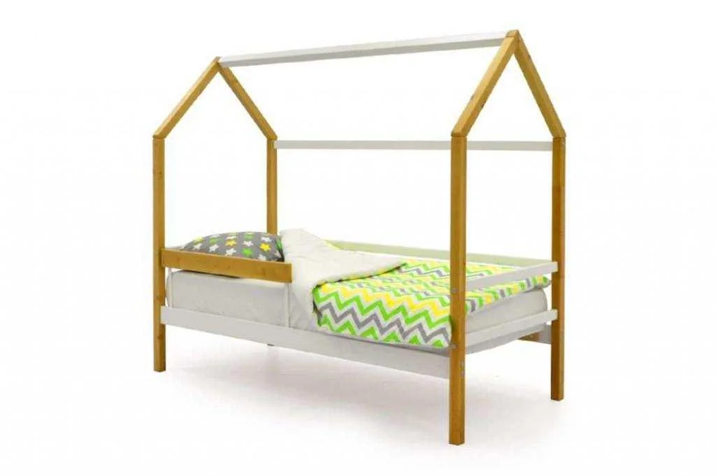 Детская кровать-домик Бельмарко Svogen дерево-белый с бортиком