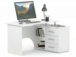 Компьютерный стол КСТ-09 правый / Белый
