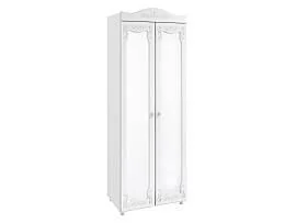 Шкаф 2-х дверный с зеркалами (гл.410) Италия ИТ-43 белое дерево