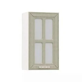 Маргарита шкаф навесной 400 витрина Белый/Имбирь структурный