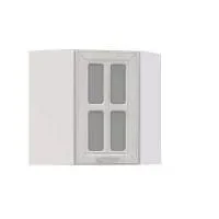 Маргарита шкаф навесной угловой витрина Белый/Белое Дерево