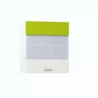 Жанна шкаф навесной 600 витрина Белый/Олива металлик
