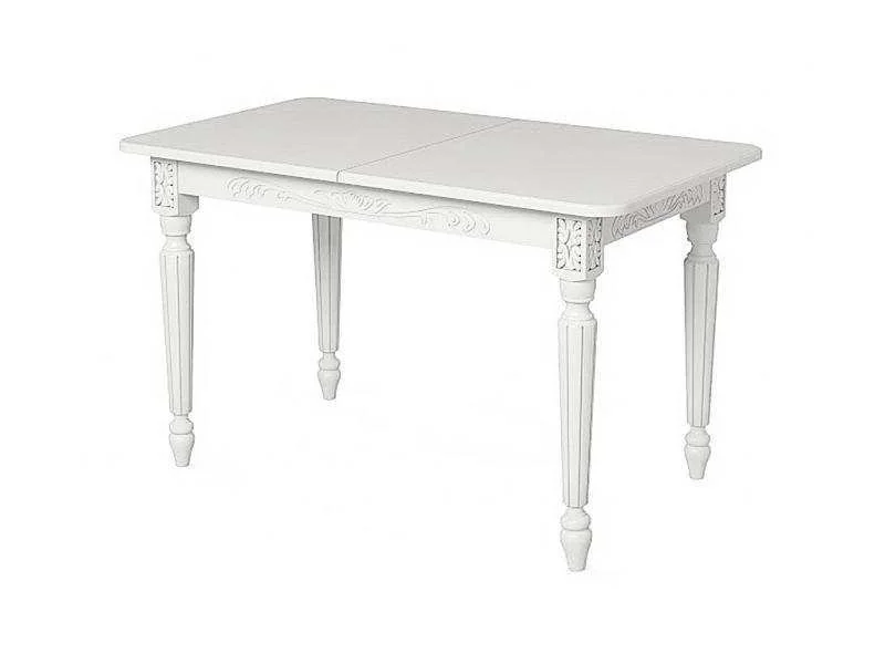 Высококачественный белый стол для столовой комнаты.